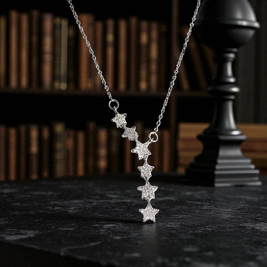 Kadın Kayan Yıldızlı Çelik Zirkon Y Kolye