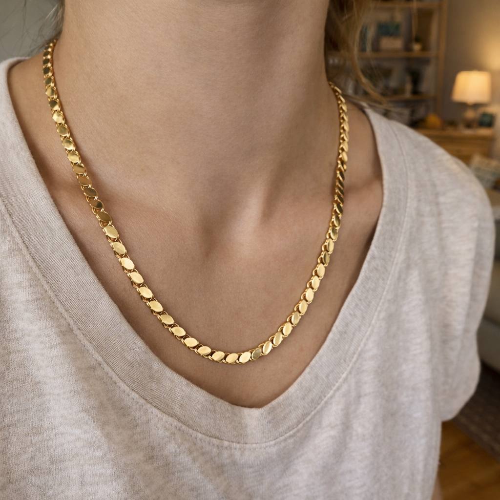 Arpa Pullu Çelik Kolye