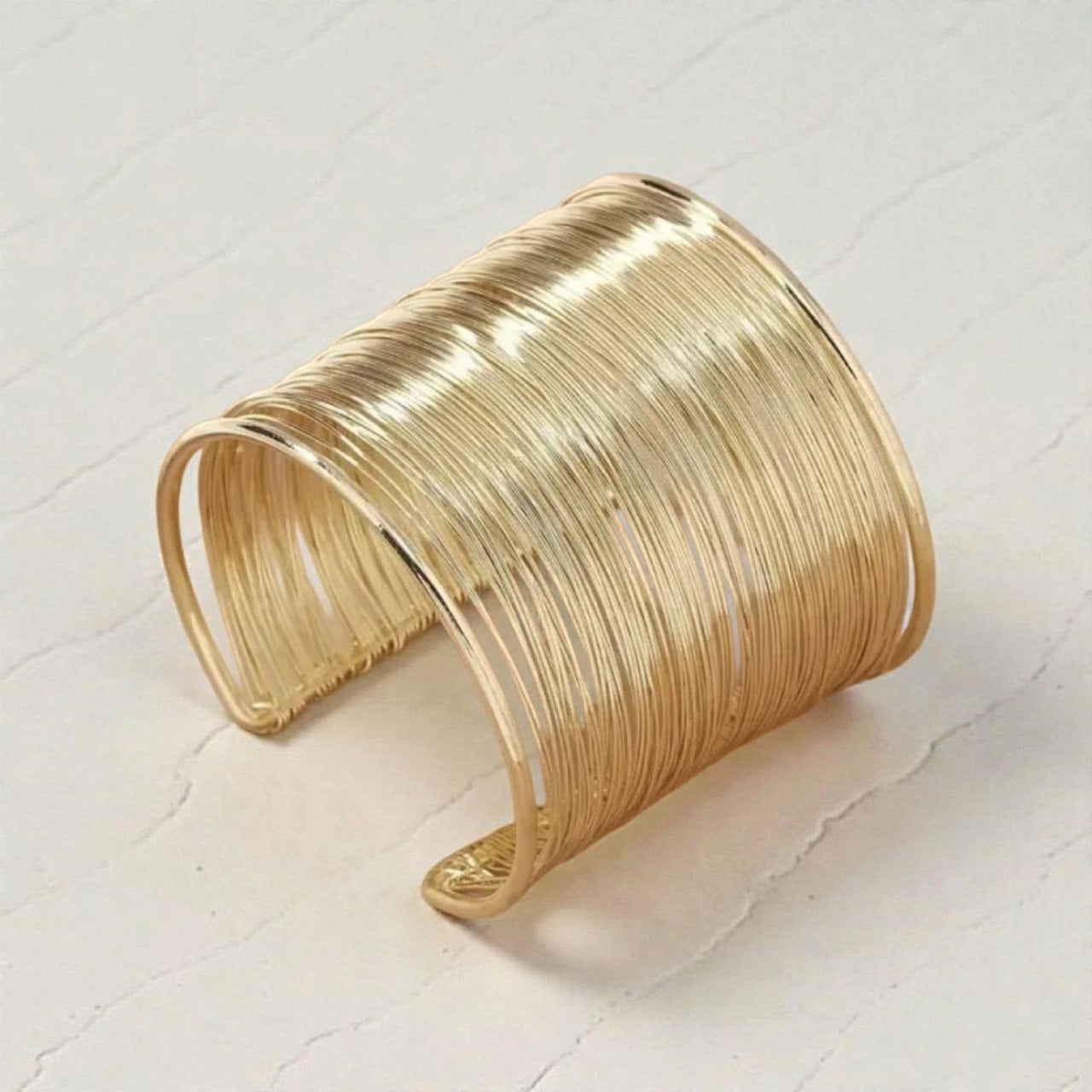 Altın Renk Kelepçe Çelik Bileklik