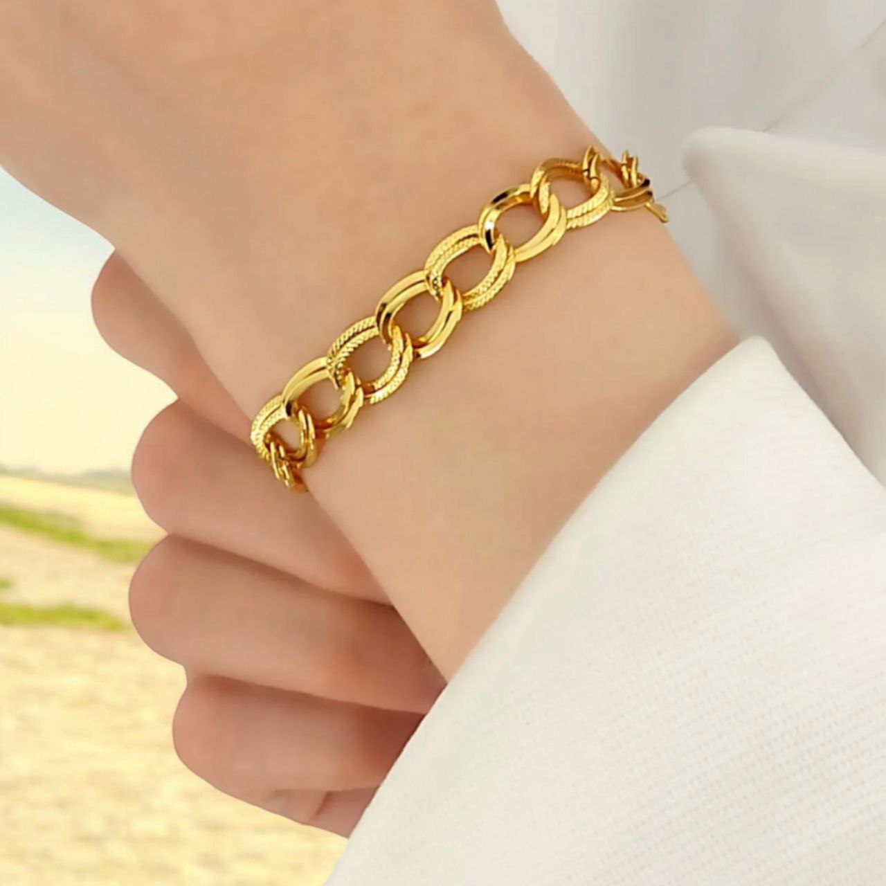 Kadın 22 Ayar Gold Uzay Yolu Bileklik Kararmaz Paslanmaz