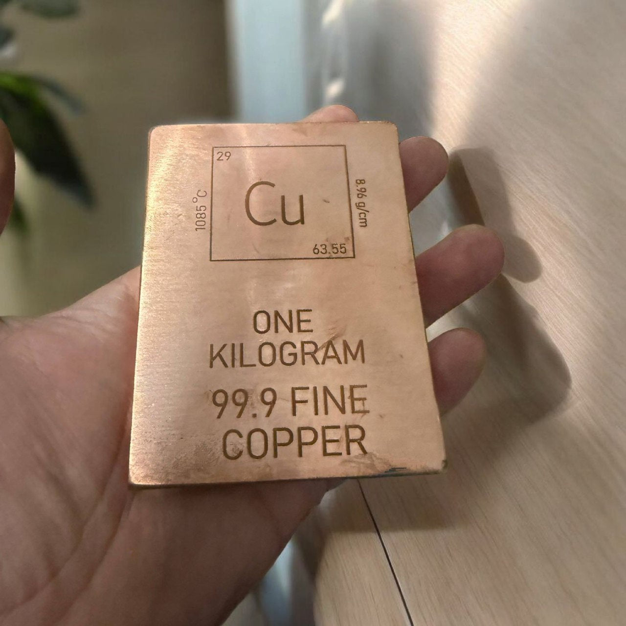 Sertifıkalı Bakır Külçe 999.9 Gr Yatırımlık %99,9 Saf Bakır Külçe - Sertifıka İle Gönderilmektedir