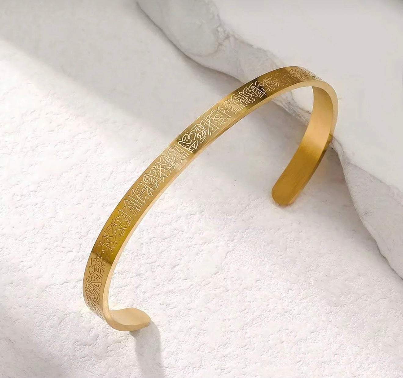 Ayetel Kürsi Gold Bileklik Paslanmaz Çelik