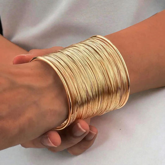 Altın Renk Kelepçe Çelik Bileklik